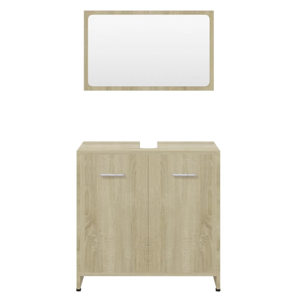 Set Mobili da Bagno Rovere Sonoma in Legno Multistrato