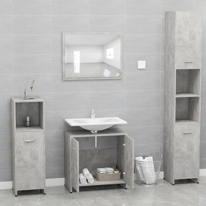 Set Mobili da Bagno Grigio Cemento in Truciolato cod mxl 53609