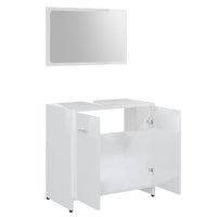 Set Mobili da Bagno Bianco Lucido in Legno Multistrato 802585