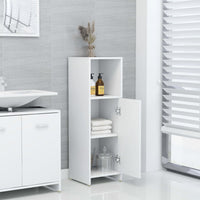 Armadio da Bagno Bianco 30x30x95 cm in Legno Multistrato