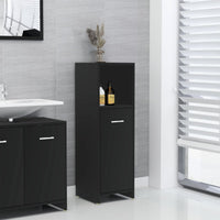 Armadio da Bagno Nero 30x30x95 cm in Truciolato cod mxl 31372