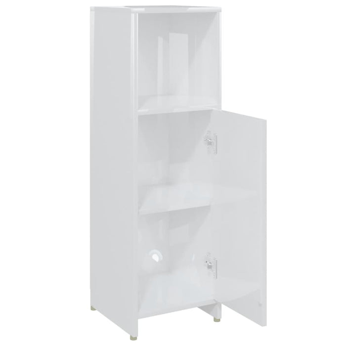 Armadio da Bagno Bianco Lucido 30x30x95 cm in Truciolato cod mxl 31400