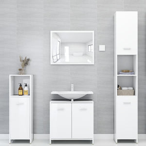 Armadio da Bagno Bianco Lucido 30x30x95 cm in Truciolato cod mxl 31400