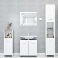 Armadio da Bagno Bianco 30x30x183,5 cm in Truciolato cod mxl 12764