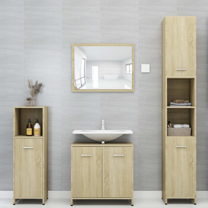 Armadio da Bagno Rovere Sonoma 30x30x183,5 cm in Truciolato 802600