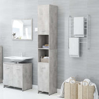 Armadio da Bagno Grigio Cemento 30x30x183,5 cm in Truciolato cod mxl 8069