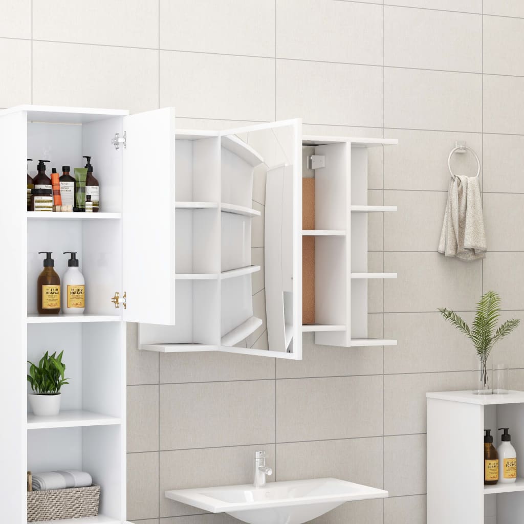 Armadio da Bagno Bianco 80x20,5x64 cm in Legno Multistrato 802606