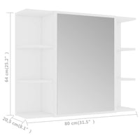 Armadio da Bagno Bianco 80x20,5x64 cm in Legno Multistrato 802606