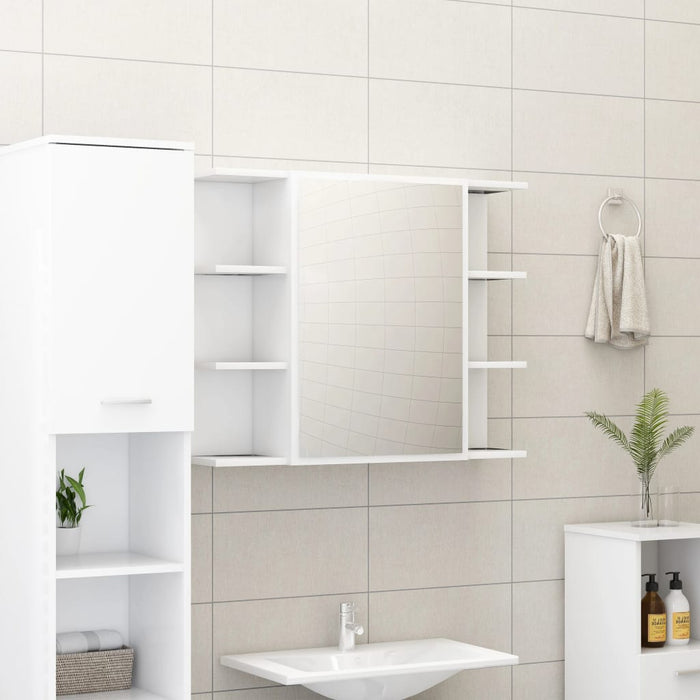 Armadio da Bagno Bianco 80x20,5x64 cm in Legno Multistrato 802606