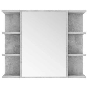 Armadietto a Specchio Grigio Cemento 80x20,5x64cm in Truciolato 802610