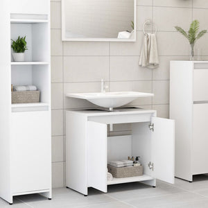 Armadio da Bagno Bianco 60x33x61 cm in Truciolato cod mxl 11875