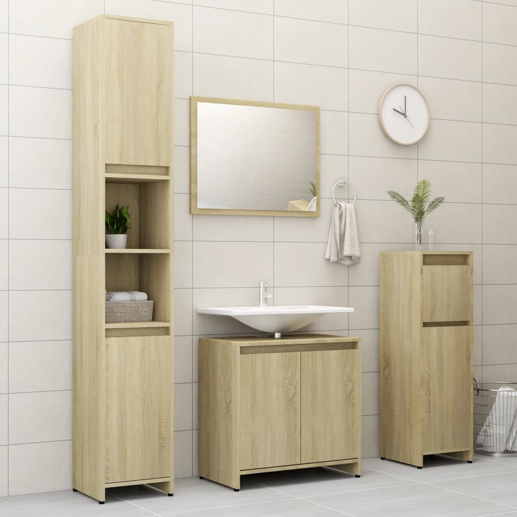 Armadio da Bagno Rovere Sonoma 60x33x61 cm in Truciolato cod mxl 15385