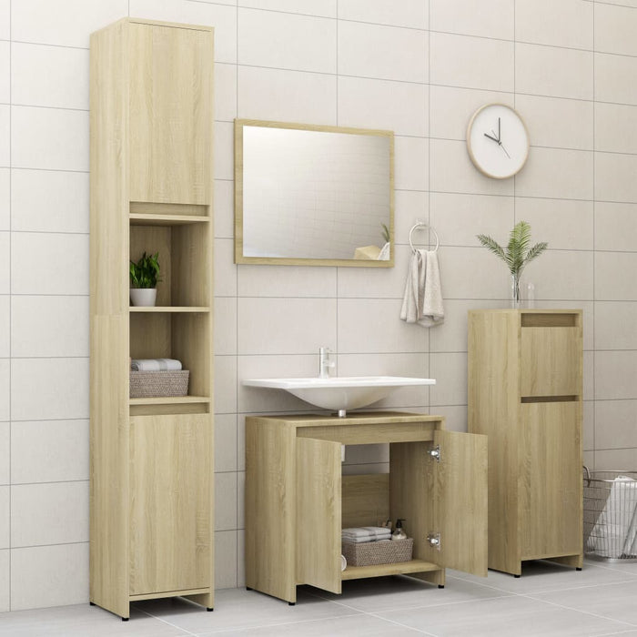 Armadio da Bagno Rovere Sonoma 60x33x61 cm in Truciolato cod mxl 15385