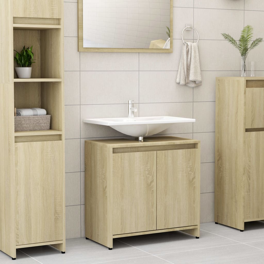 Armadio da Bagno Rovere Sonoma 60x33x61 cm in Truciolato cod mxl 15385