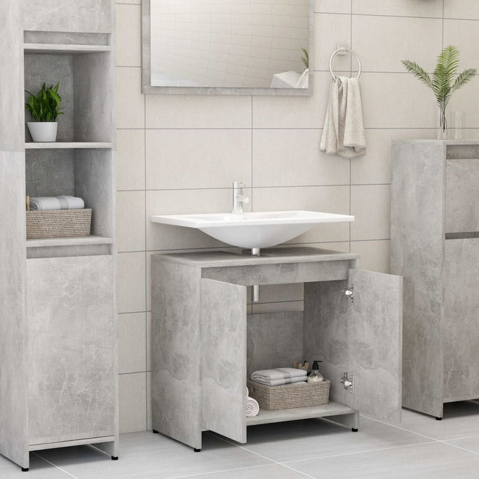 Armadio da Bagno Grigio Cemento 60x33x61 cm in Truciolato cod mxl 52105