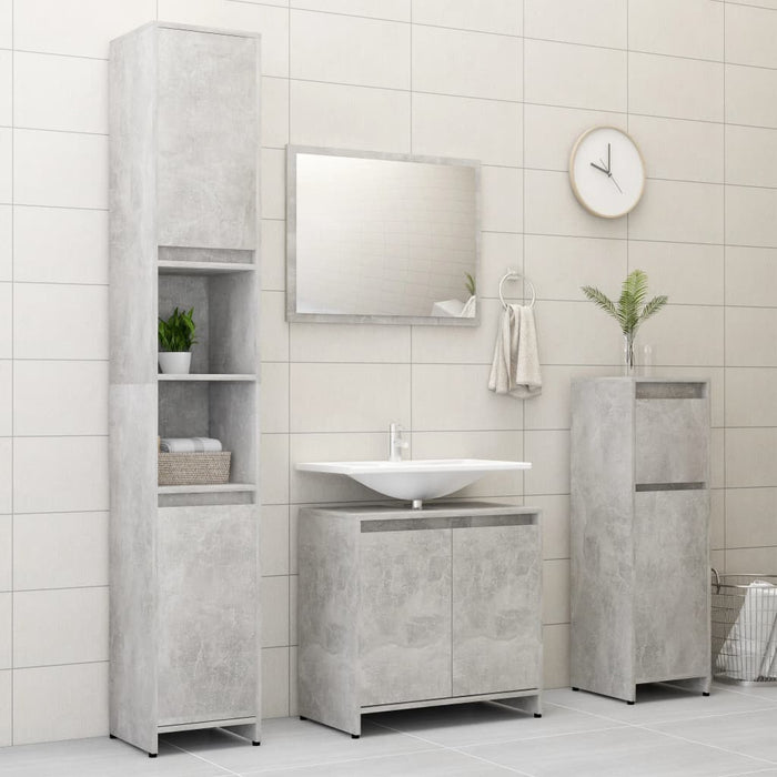 Armadio da Bagno Grigio Cemento 60x33x61 cm in Truciolato cod mxl 52105