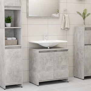 Armadio da Bagno Grigio Cemento 60x33x61 cm in Truciolato cod mxl 52105