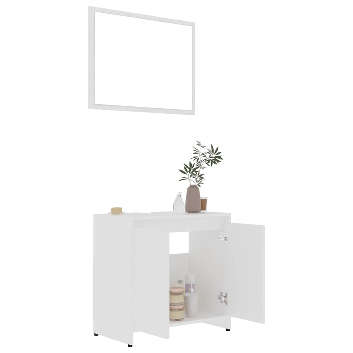 Set Mobili da Bagno Bianco in Legno Multistrato cod mxl 9988