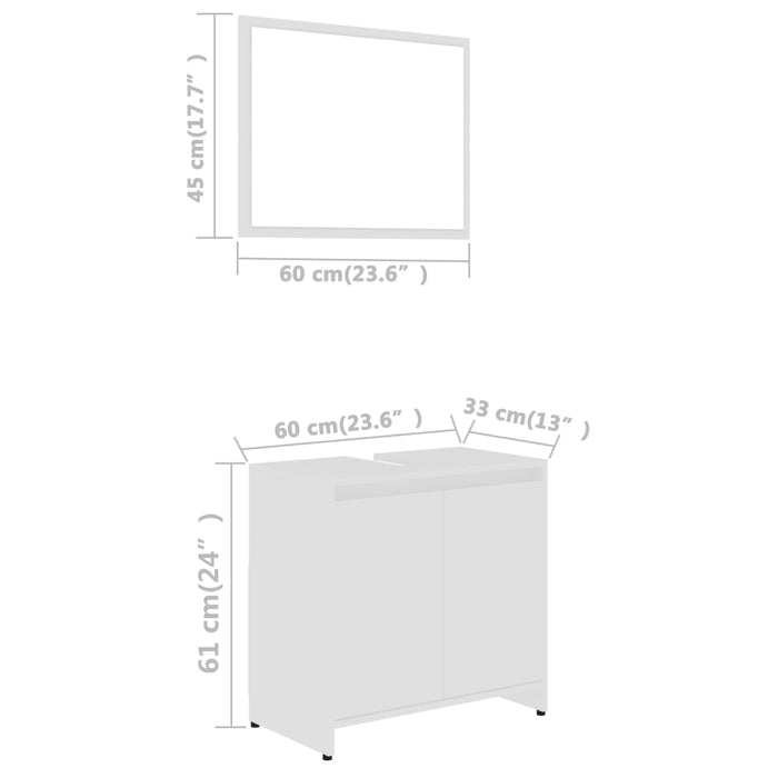 Set Mobili da Bagno Bianco in Legno Multistrato cod mxl 9988