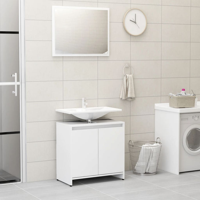 Set Mobili da Bagno Bianco in Legno Multistrato cod mxl 9988