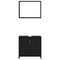 Set Mobili da Bagno Nero in Legno Multistrato 802652