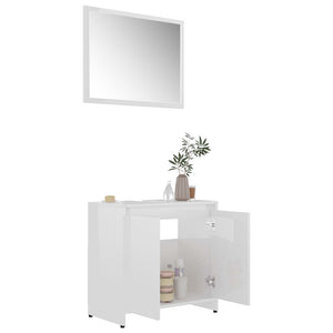 Set Mobili da Bagno Bianco Lucido in Truciolato cod mxl 13674