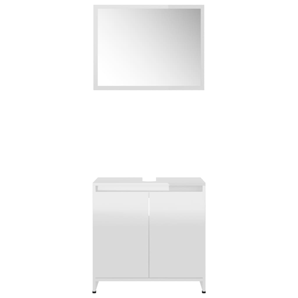 Set Mobili da Bagno Bianco Lucido in Truciolato cod mxl 13674