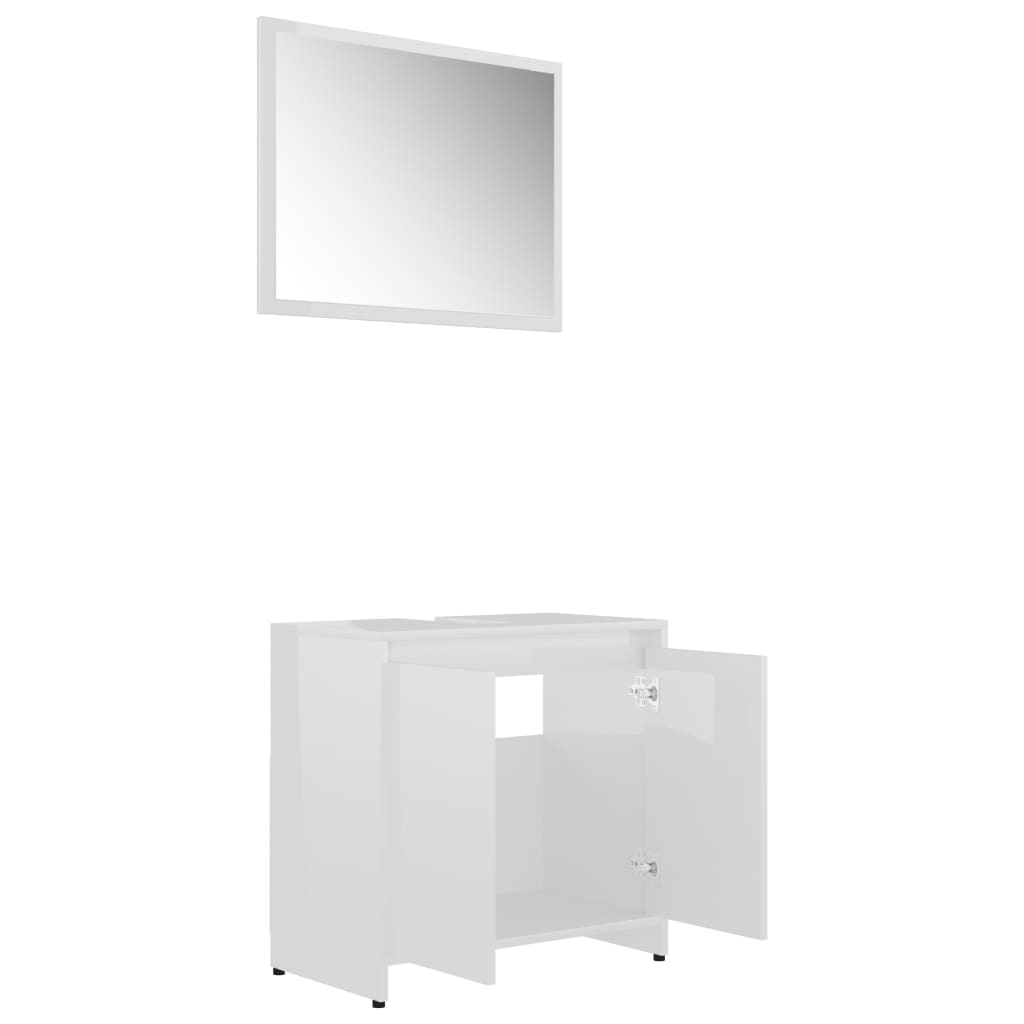 Set Mobili da Bagno Bianco Lucido in Truciolato cod mxl 13674