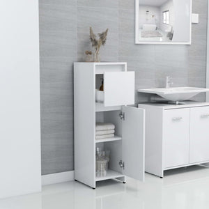 Armadio da Bagno Bianco 30x30x95 cm in Legno Multistrato cod mxl 13422