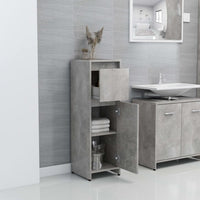 Mobile da Bagno Grigio Cemento 30x30x95 cm in Legno Multistrato 802664