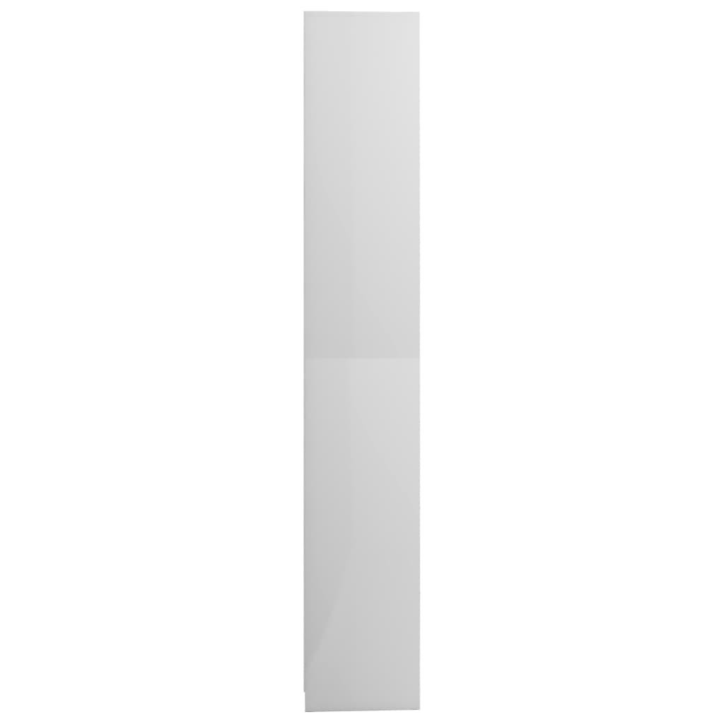 Armadio da Bagno Bianco Lucido 30x30x183,5 cm in Truciolato 802675