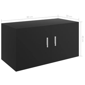 Armadietto da Parete Nero 80x39x40 cm in Truciolato cod mxl 33274