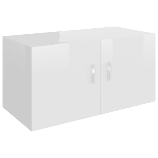 Armadietto da Parete Bianco Lucido 80x39x40 cm in Truciolato cod mxl 33381