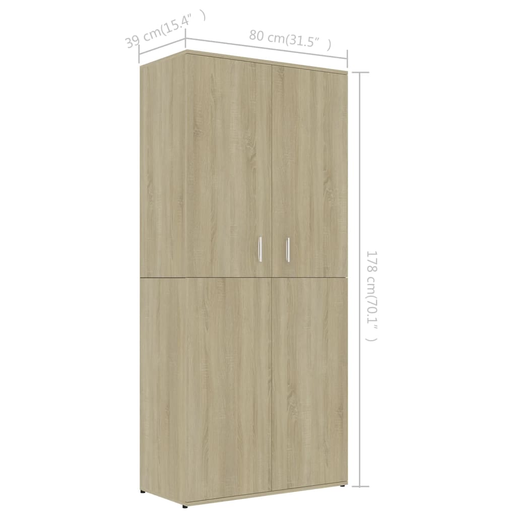 Scarpiera Rovere Sonoma 80x39x178 cm in Truciolato cod mxl 48096