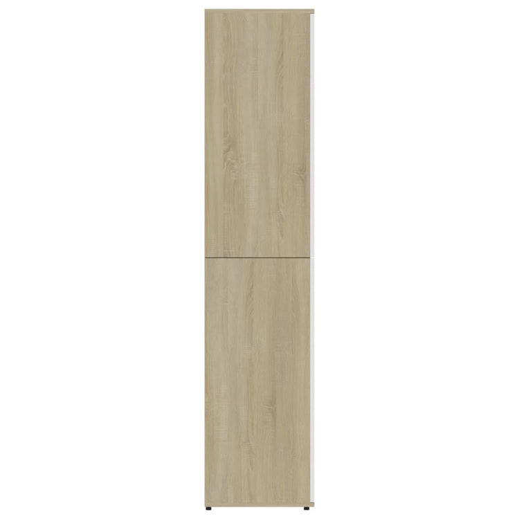 Scarpiera Bianca e Rovere Sonoma 80x39x178 cm Legno Multistrato 802863