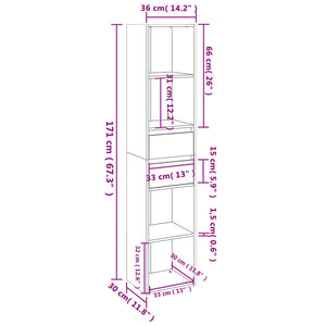 Libreria Bianco Lucido 36x30x171 cm in Truciolato cod mxl 13317