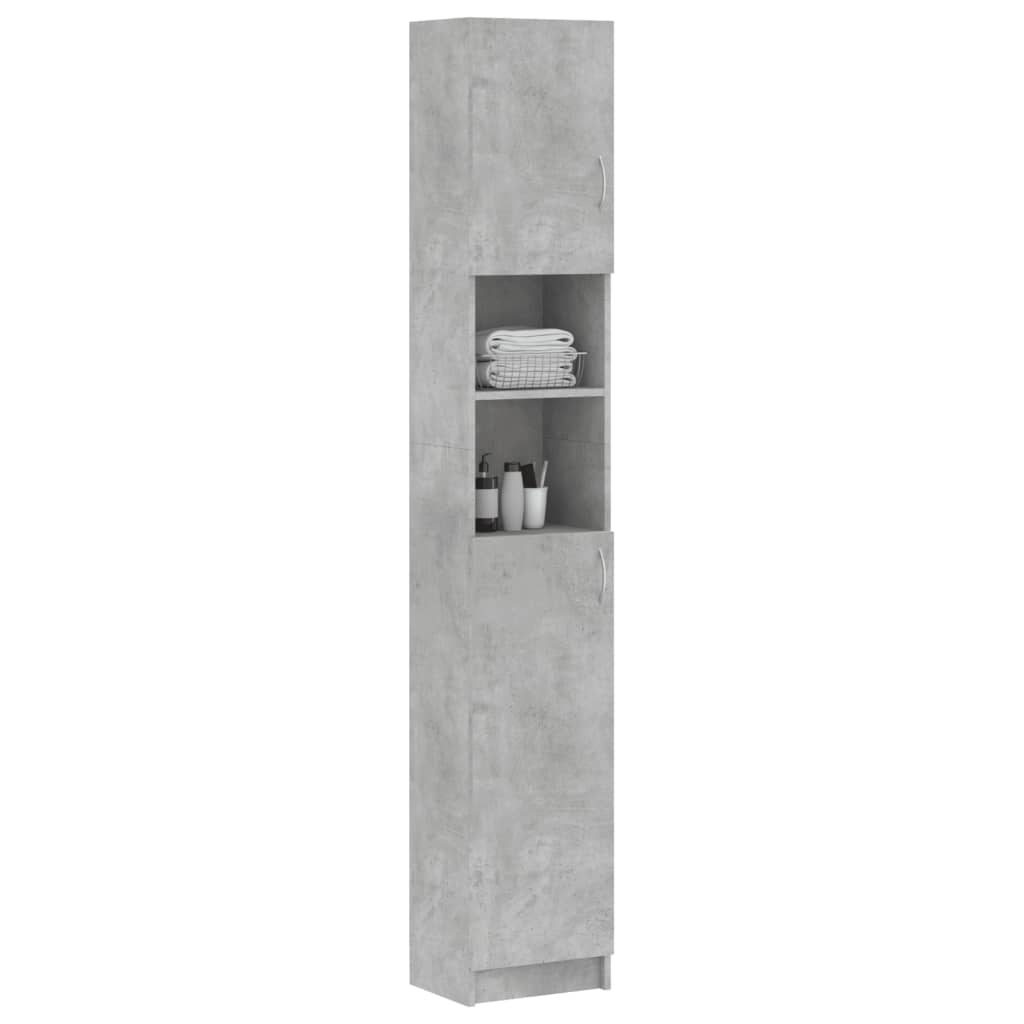 Mobile da Bagno Grigio Cemento 32x25,5x190 cm Legno Multistrato 802880