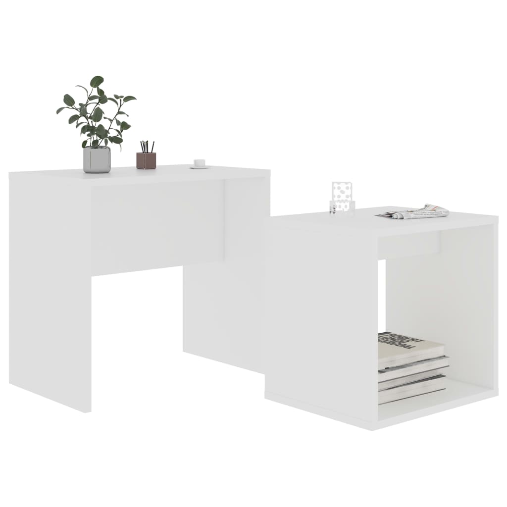 Tavolino da Salotto Bianco 48x30x45 cm in Legno Multistrato 802885