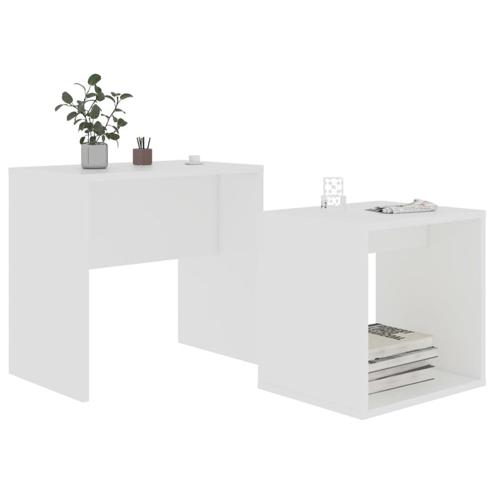 Tavolino da Salotto Bianco 48x30x45 cm in Legno Multistrato 802885