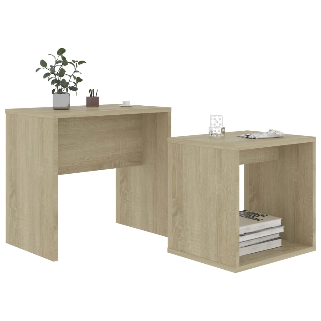 Set Tavolini da Caffè Rovere Sonoma 48x30x45 cm in Truciolato cod mxl 71119