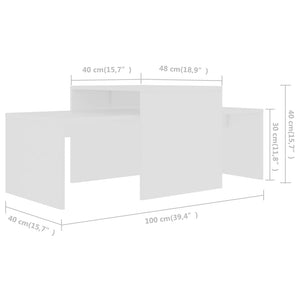 Tavolino da Salotto Bianco 100x48x40 cm in Legno Multistrato cod mxl 7790