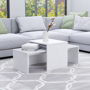 Tavolino da Salotto Bianco 100x48x40 cm in Legno Multistrato cod mxl 7790