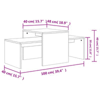 Set Tavolini Salotto Rovere Sonoma 100x48x40 cm Multistrato 802915