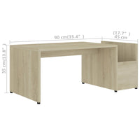 Tavolino da Salotto Rovere Sonoma 90x45x35 cm Legno Multistrato 802924