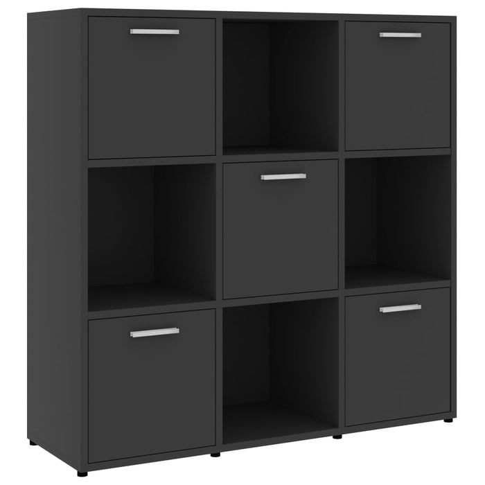 Libreria Grigia 90x30x90 cm in Legno Multistrato 802932