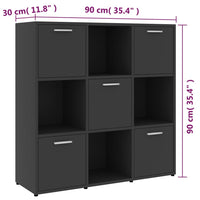 Libreria Grigia 90x30x90 cm in Legno Multistrato 802932