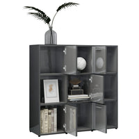 Libreria Grigio Lucido 90x30x90 cm in Truciolato