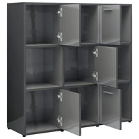 Libreria Grigio Lucido 90x30x90 cm in Legno Multistrato 802938