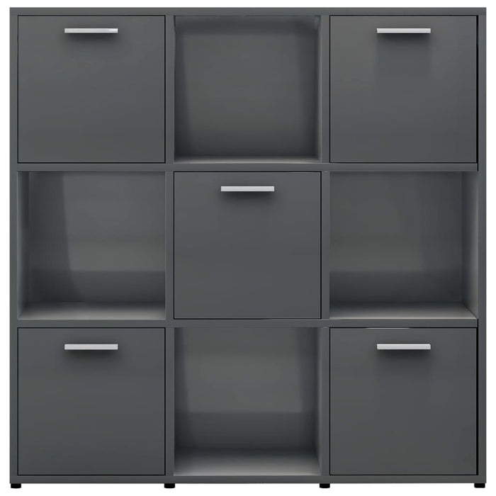 Libreria Grigio Lucido 90x30x90 cm in Truciolato