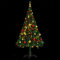 Albero di Natale Artificiale con Palline e LED Verde 150 cm 321499